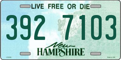 NH license plate 3927103