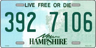NH license plate 3927106