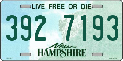 NH license plate 3927193
