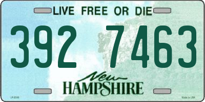 NH license plate 3927463