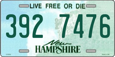 NH license plate 3927476