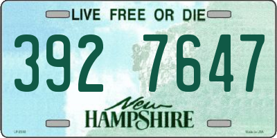NH license plate 3927647
