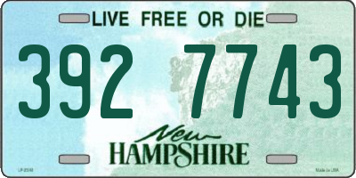 NH license plate 3927743