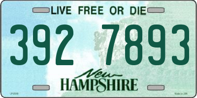 NH license plate 3927893