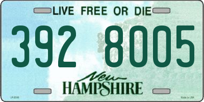 NH license plate 3928005