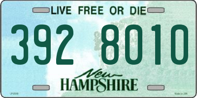 NH license plate 3928010