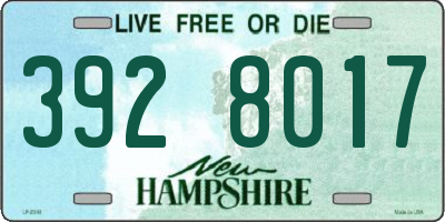 NH license plate 3928017