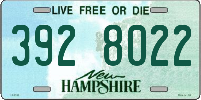 NH license plate 3928022