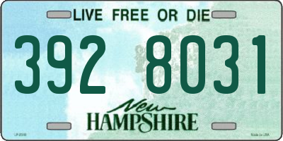 NH license plate 3928031