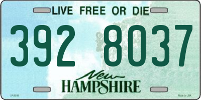 NH license plate 3928037