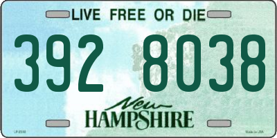 NH license plate 3928038