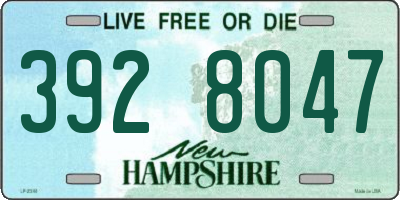 NH license plate 3928047
