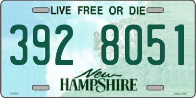 NH license plate 3928051