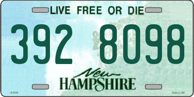 NH license plate 3928098