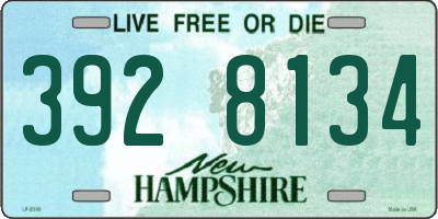 NH license plate 3928134