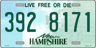 NH license plate 3928171