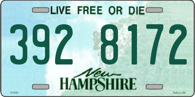 NH license plate 3928172