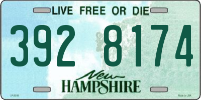 NH license plate 3928174