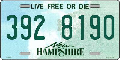 NH license plate 3928190