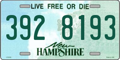 NH license plate 3928193