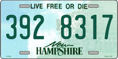 NH license plate 3928317