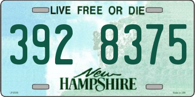 NH license plate 3928375
