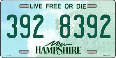 NH license plate 3928392