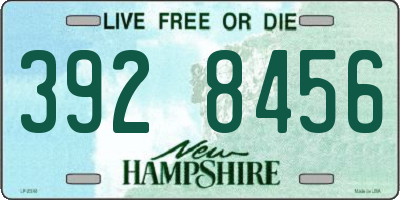 NH license plate 3928456