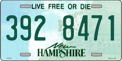 NH license plate 3928471