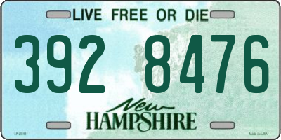 NH license plate 3928476