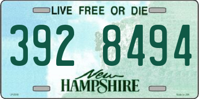 NH license plate 3928494