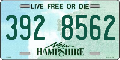 NH license plate 3928562