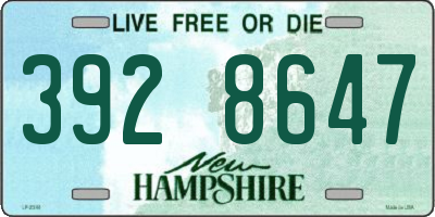 NH license plate 3928647