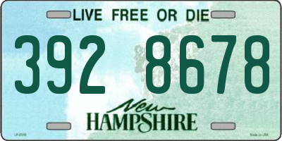 NH license plate 3928678