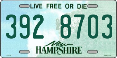 NH license plate 3928703