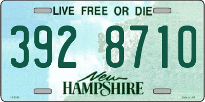 NH license plate 3928710