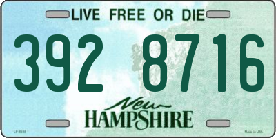 NH license plate 3928716
