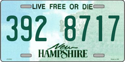 NH license plate 3928717