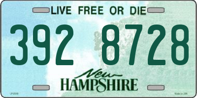NH license plate 3928728
