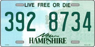 NH license plate 3928734