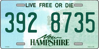 NH license plate 3928735