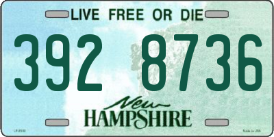 NH license plate 3928736