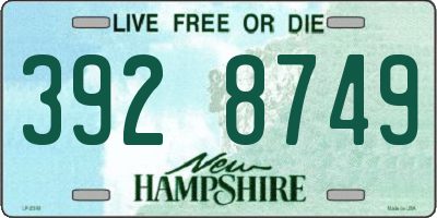 NH license plate 3928749