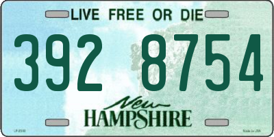 NH license plate 3928754