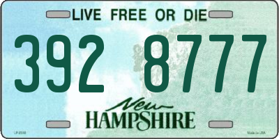 NH license plate 3928777