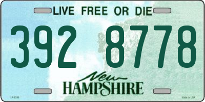 NH license plate 3928778