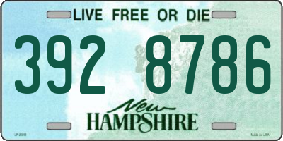 NH license plate 3928786