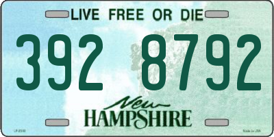 NH license plate 3928792