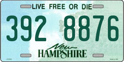 NH license plate 3928876