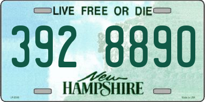 NH license plate 3928890